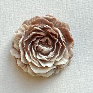 Brown & White peony - soy wax candle