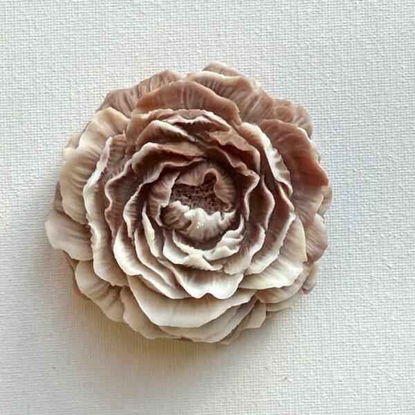 Brown & White peony - soy wax candle